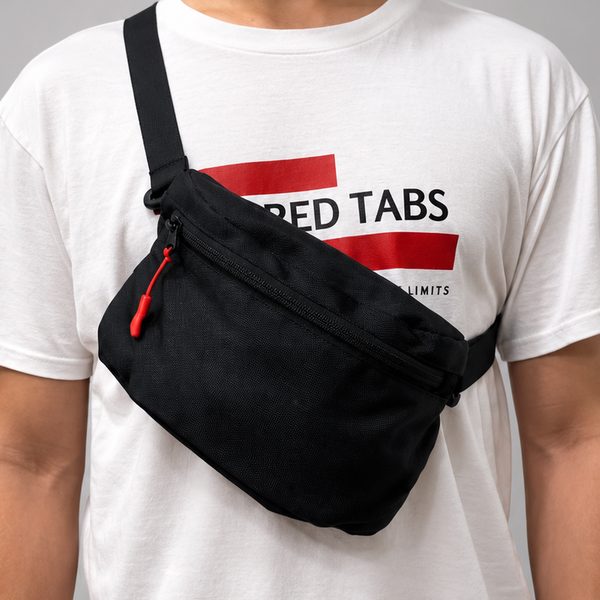 One fanny pack worn alone as a cross-body sling